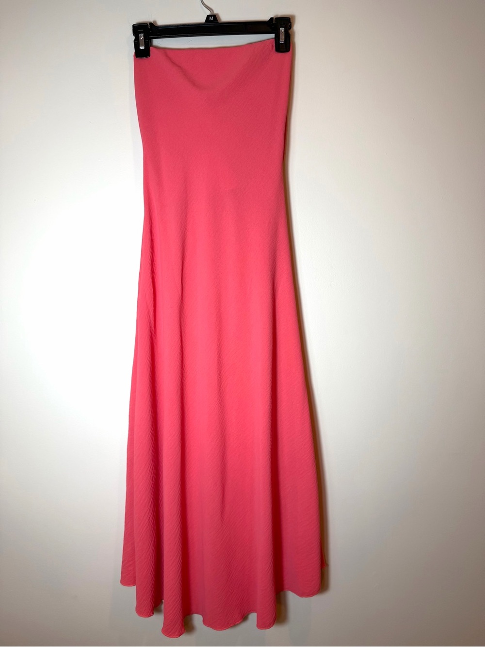 See You Monday Coral Strapless Open Back Bow Maxi Dress Size Large